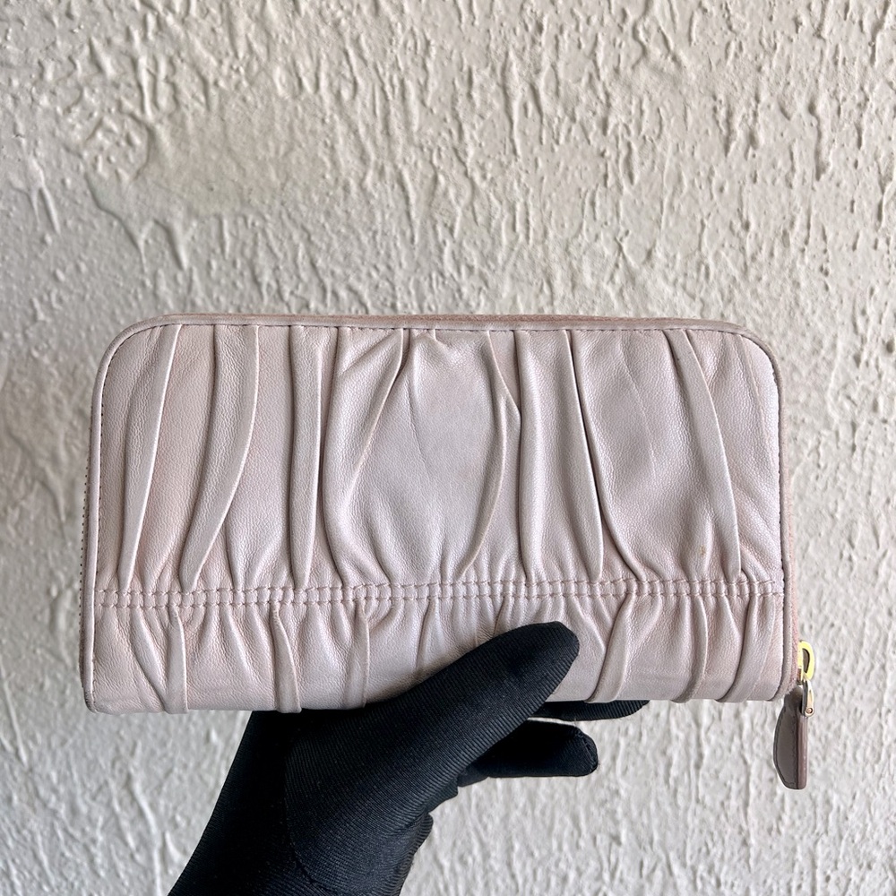 Prada Nappa Gaufre Leather Zip Around Wallet - Picture 2 of 10